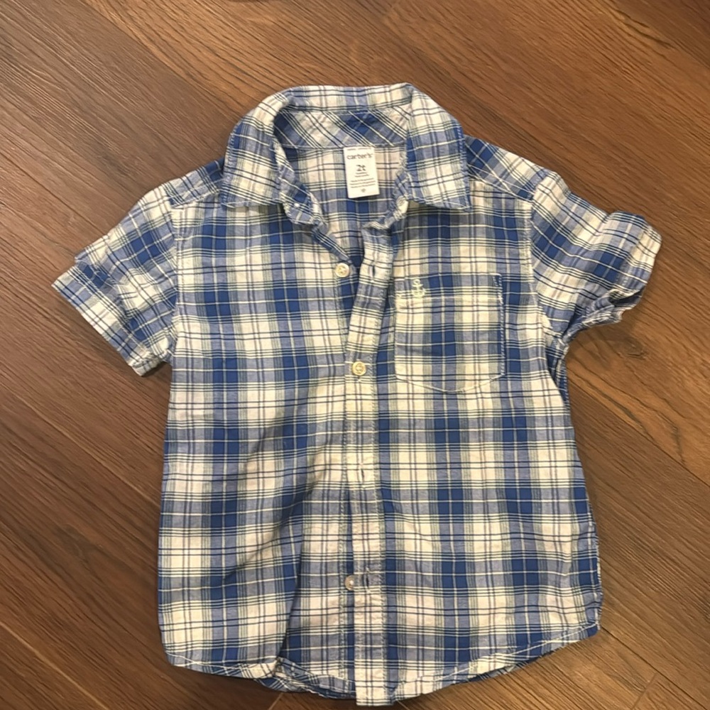 Carters Toddler Boys Plaid Button Down Shirt 2t
